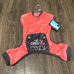 NEW Dog Sweater Size L Pawsitively Purrfect Pink & Gray Dog Sweater